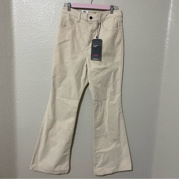 Levi’s 70s Flare Corduroy Cream Pants - Picture 5 of 8